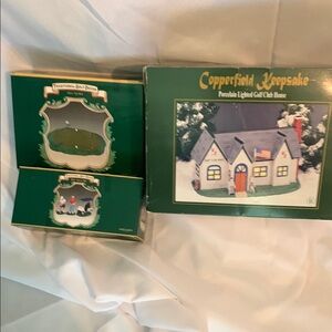 Kurt Adler Copperfield Keepsake Lighted Golf Club House - Green and White